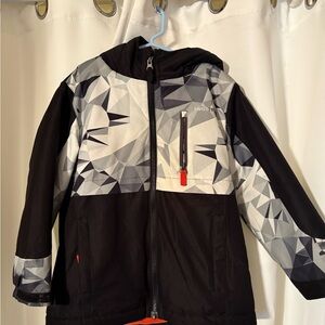 NWOT Swiss Tech Kids Black and Gray Geometric Puffer Jacket